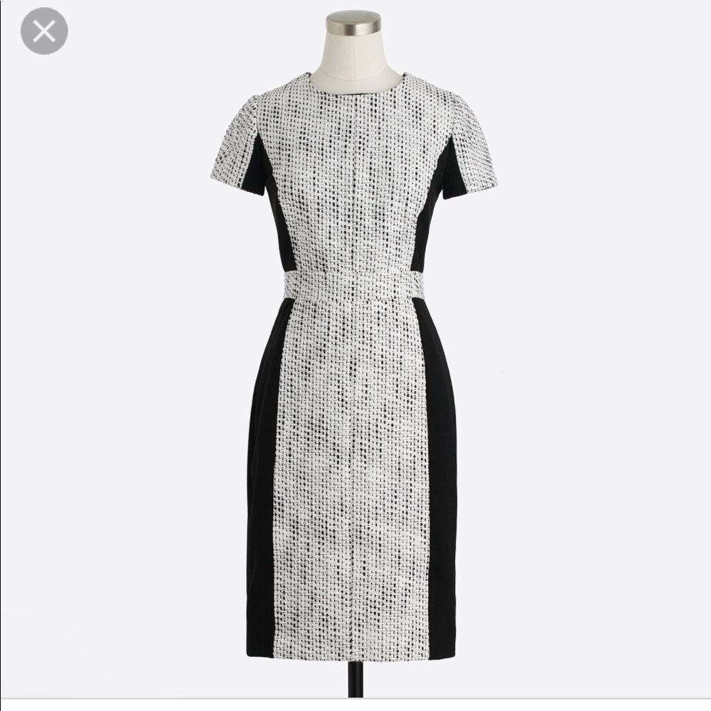 J Crew Factory Colorblock Tweed Dress